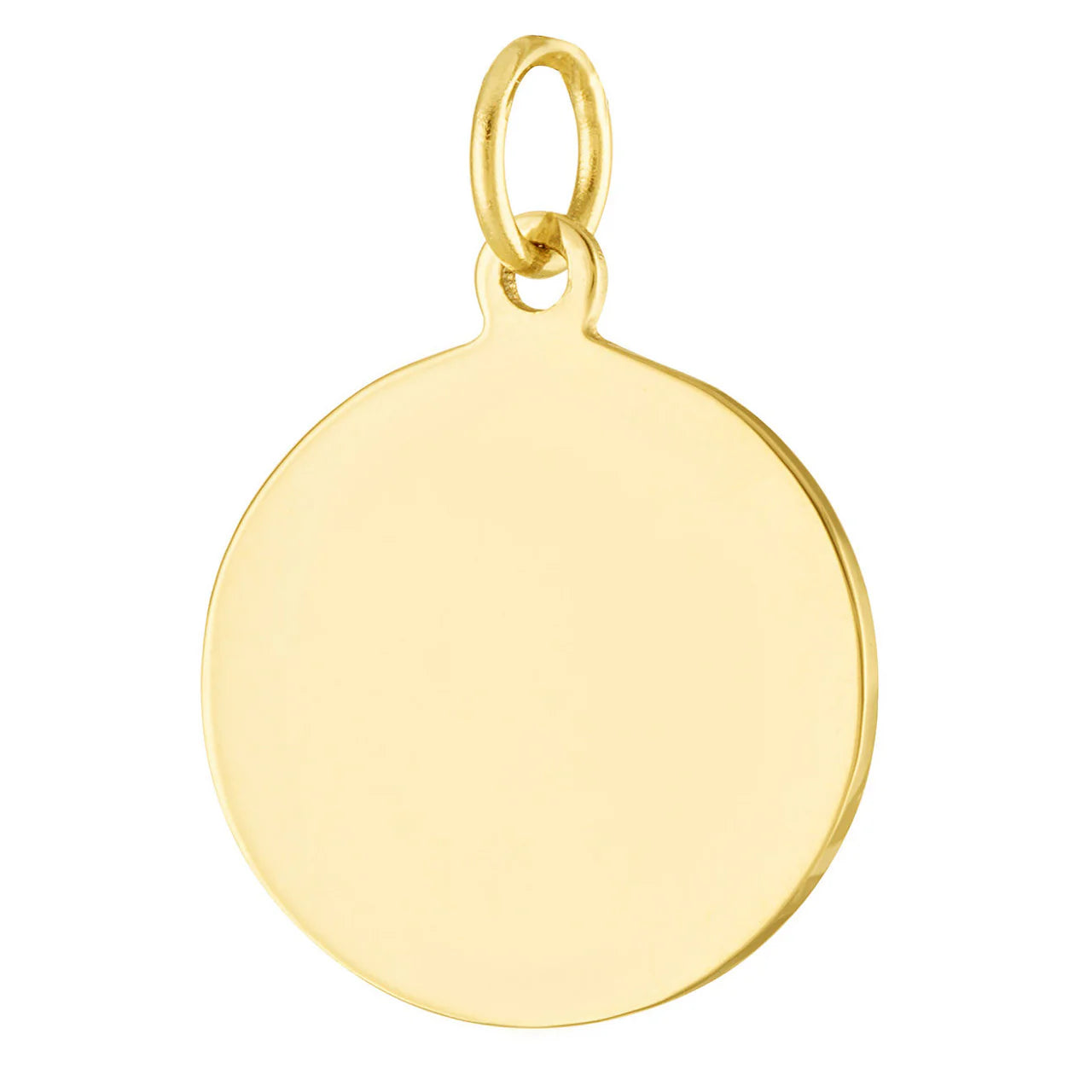 14k Gold Engravable Disc Pendant