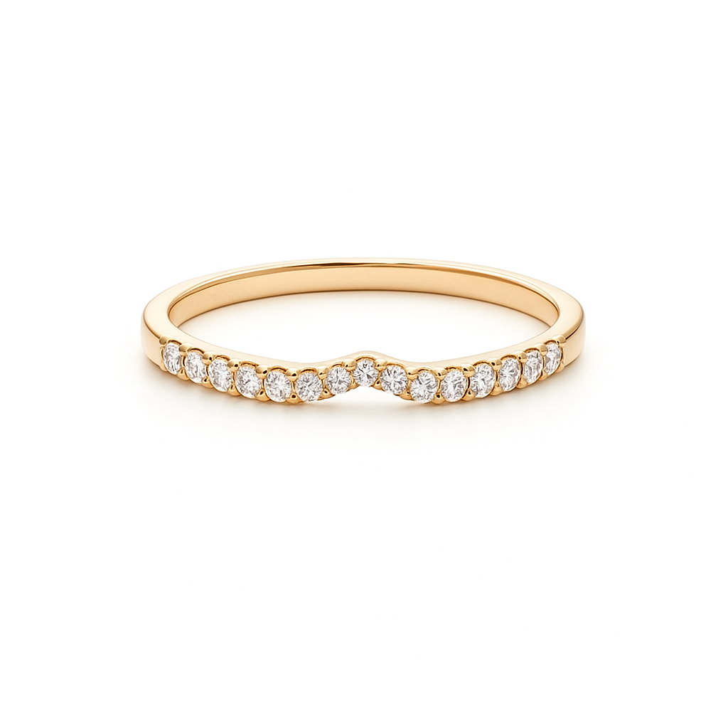 14k Gold and Natural Diamond Contour Band (0.30 tcw)