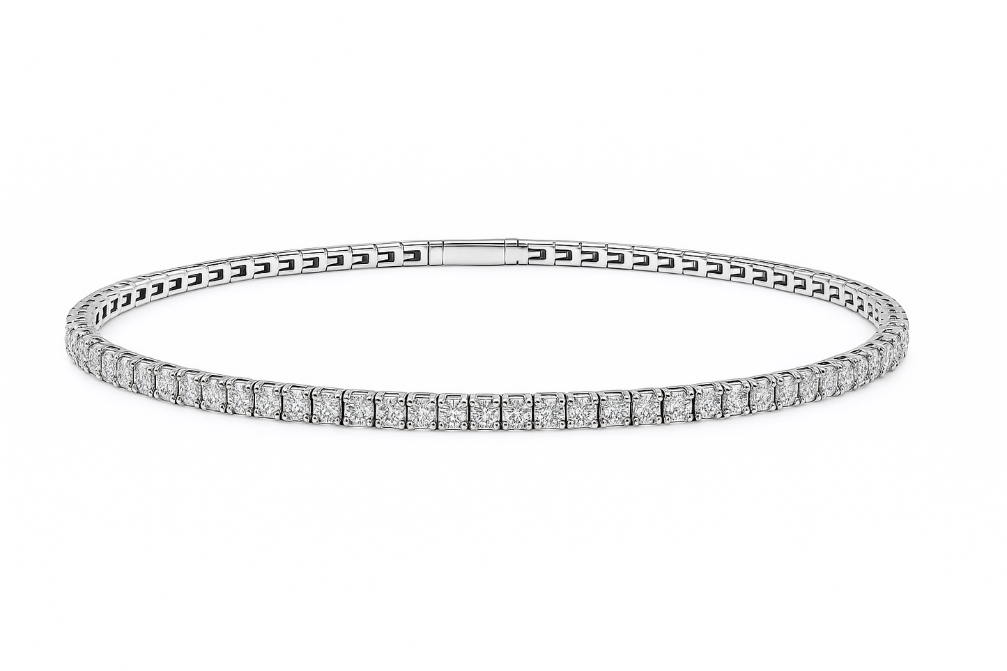 14k White Gold Lab Diamond Flex Bangle (1.48tcw)