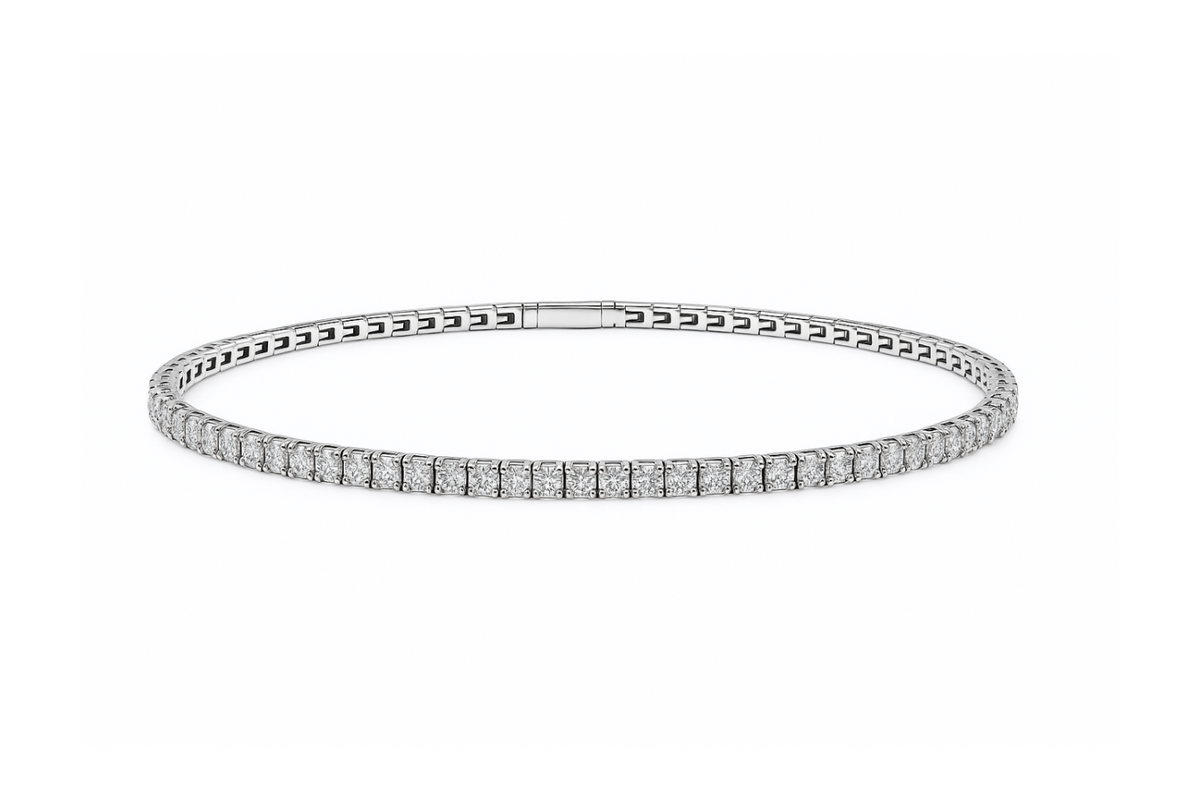14k White Gold Lab Diamond Flex Bangle (1.48tcw)
