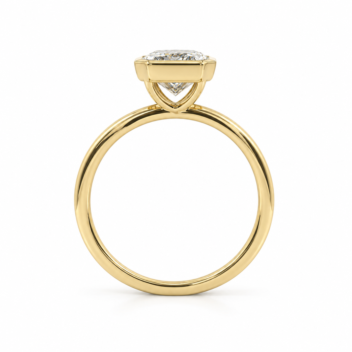 14k Gold Bezel Set 2ct Radiant Lab-Grown Diamond Engagement Ring | H VS