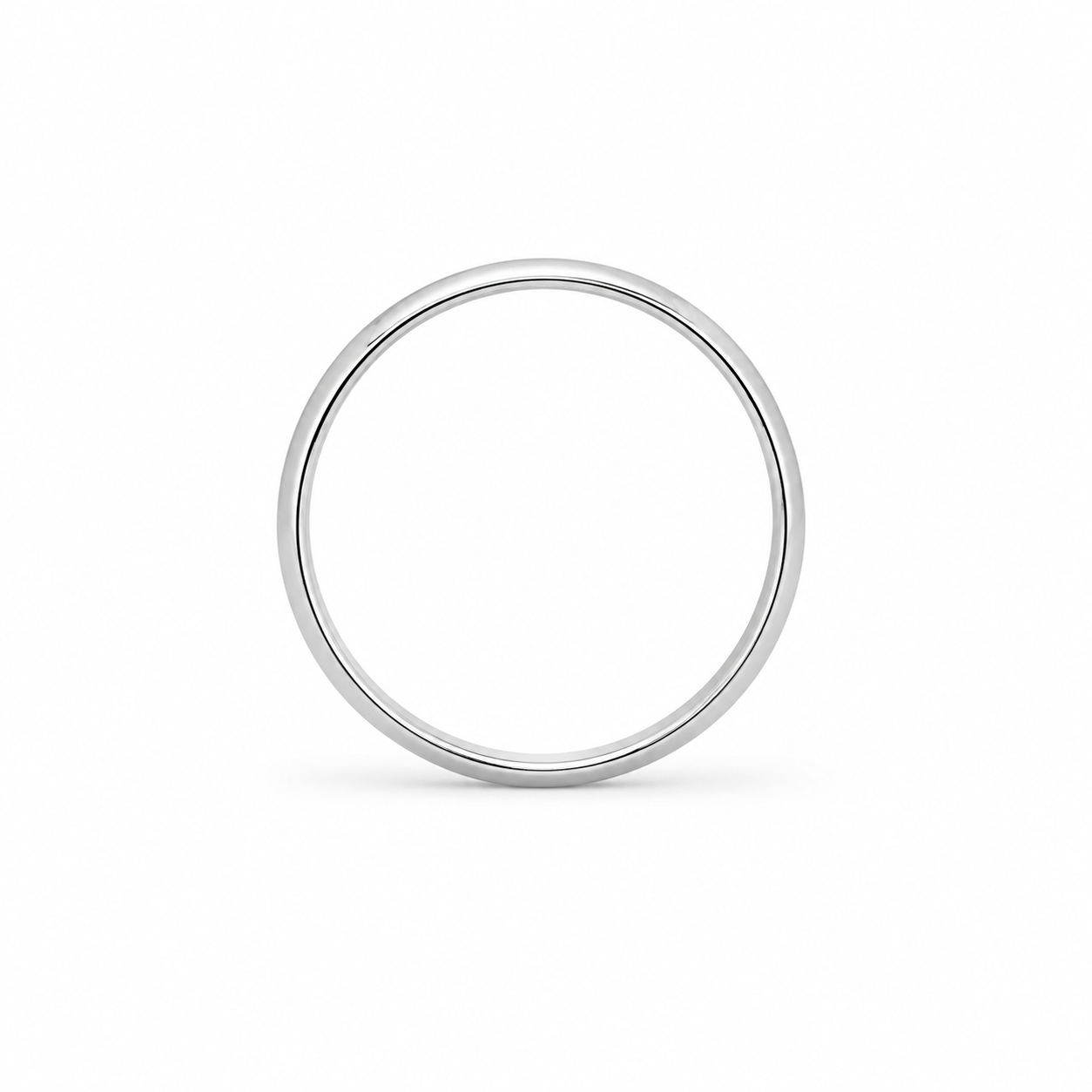 14k White Gold High Polished Unisex Band Lightweight