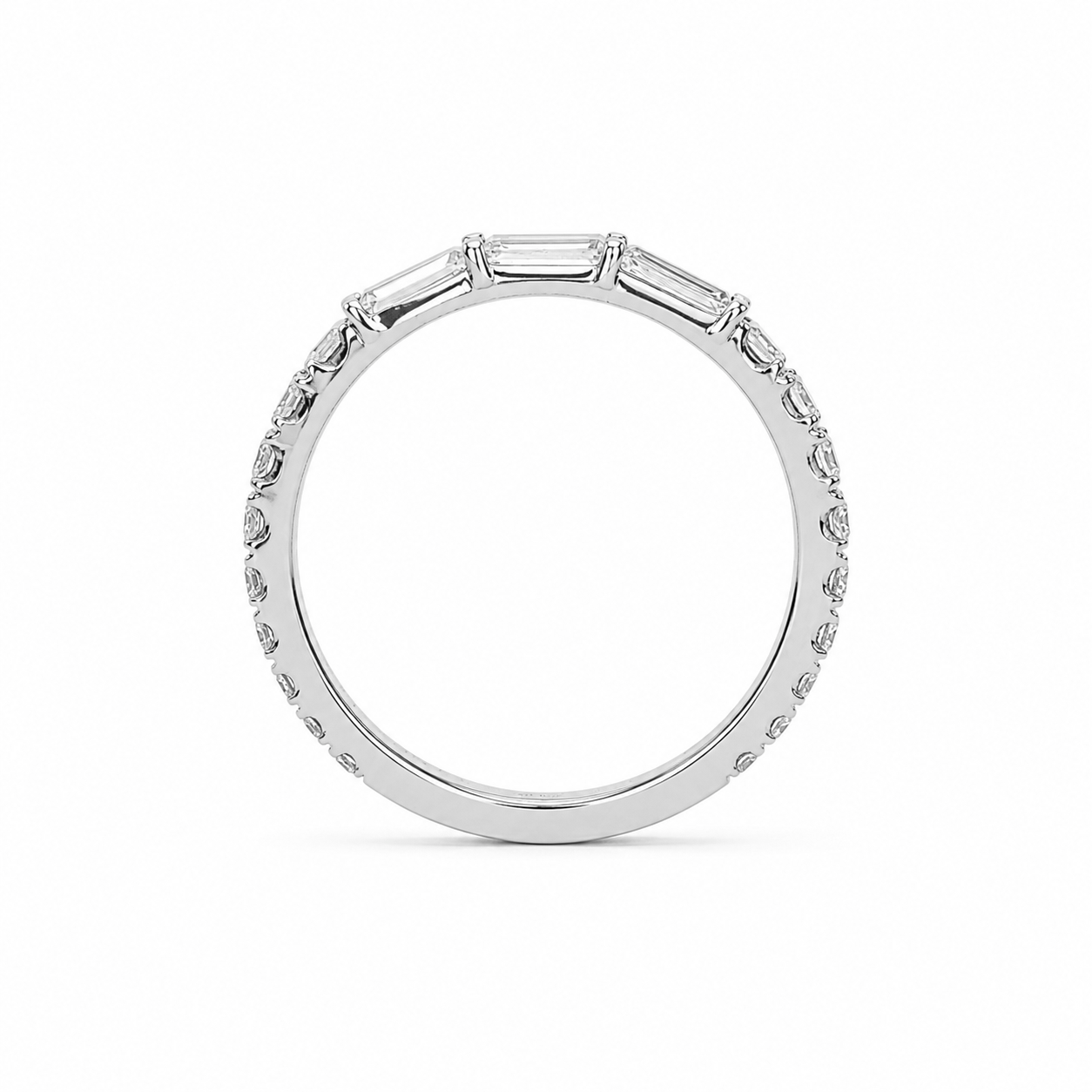 14k White Gold Band with Natural Diamonds (0.30 tcw)