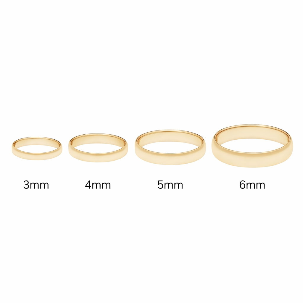 14k Gold High Polished Unisex Band Lightweight
