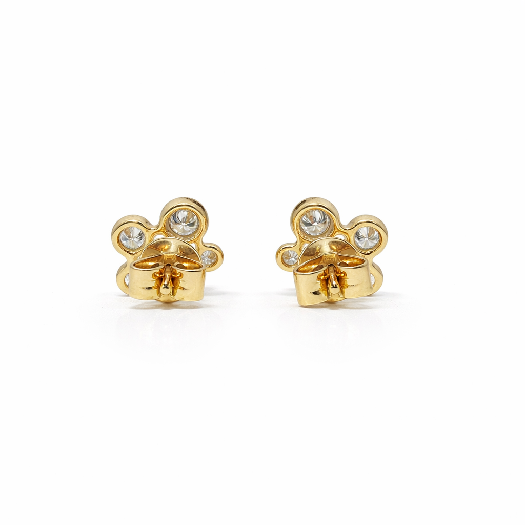 18k Gold and Natural Diamond "Bubbly" Stud Earrings (0.43tcw)