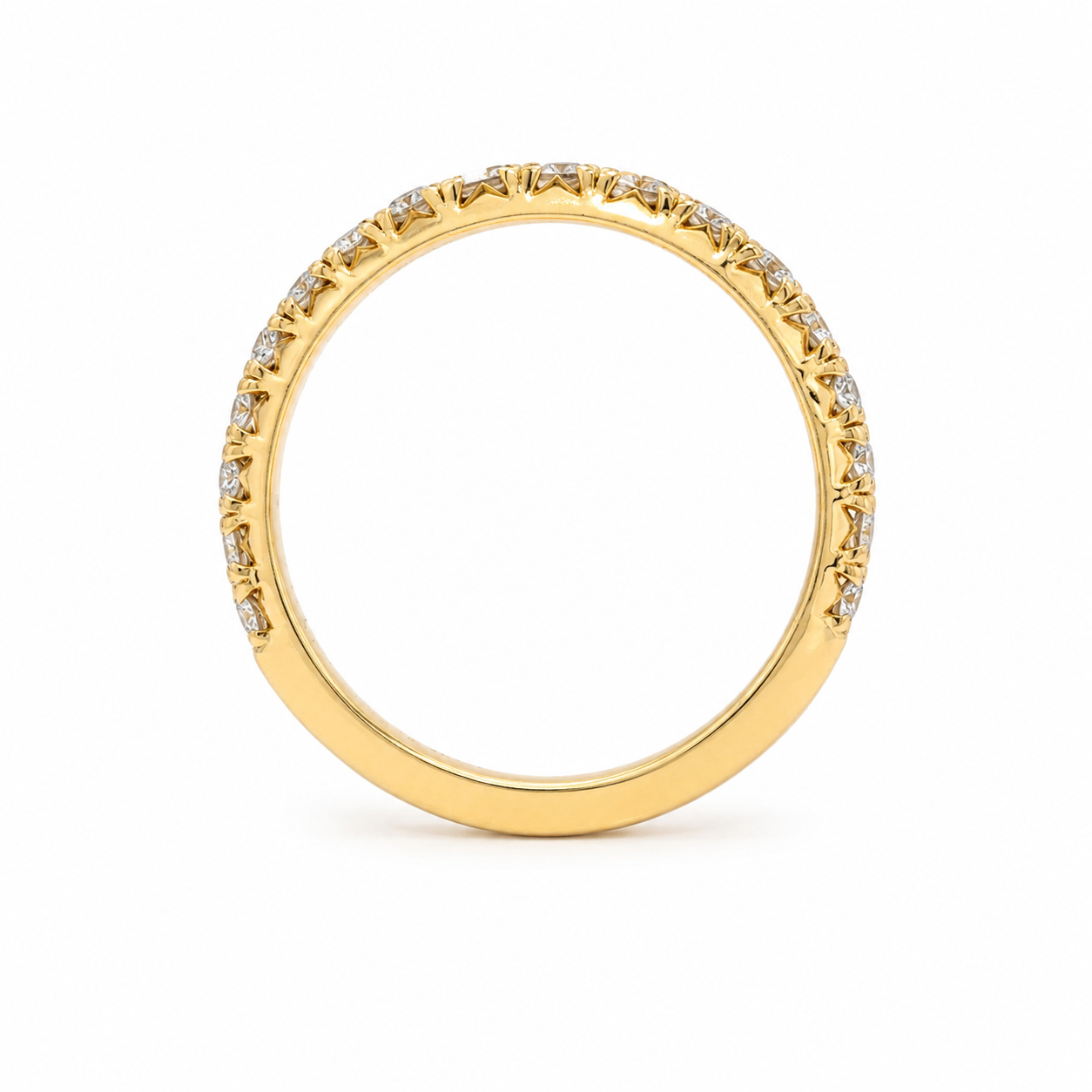 14k Gold 0.65 tcw French Pavé Lab Grown Diamond Band
