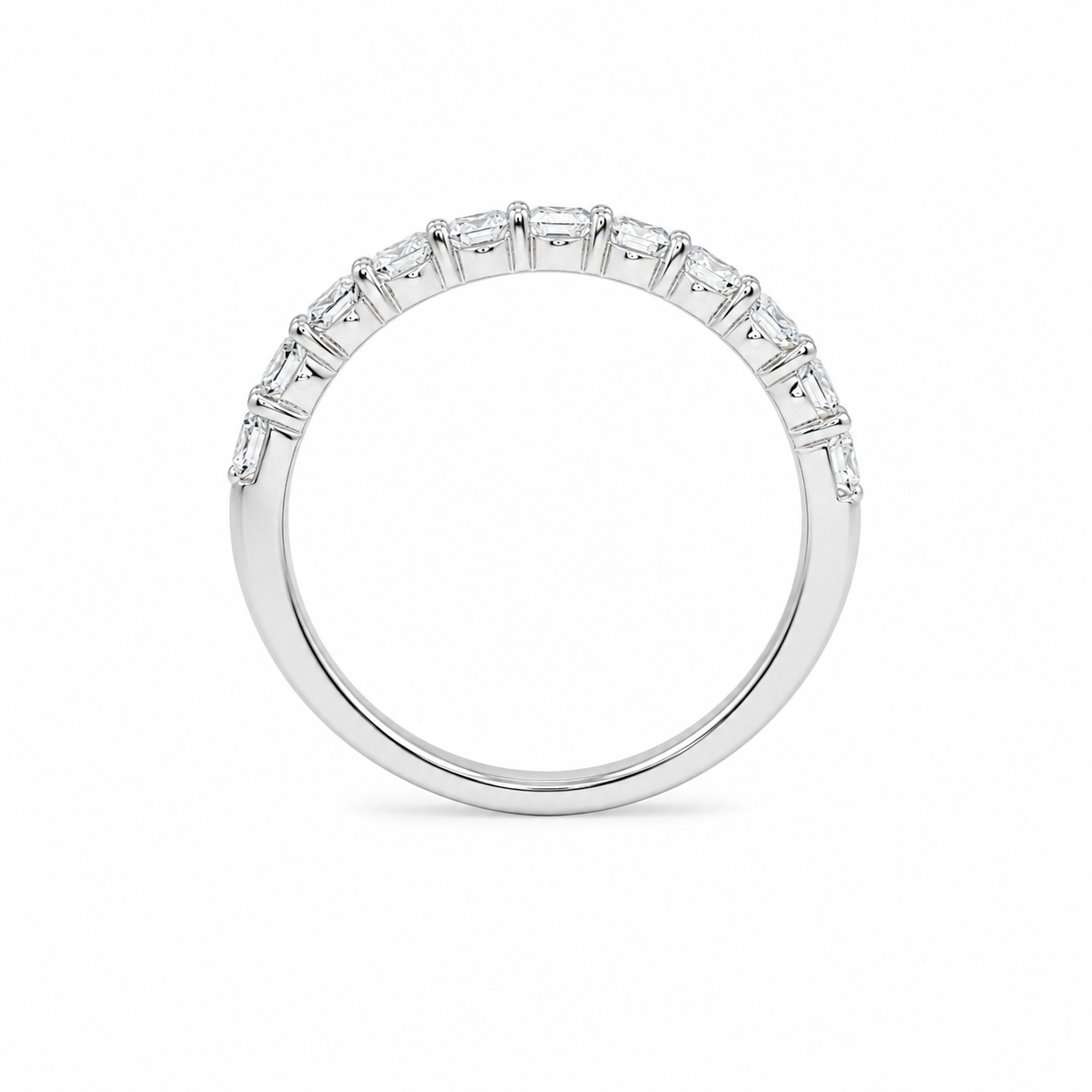 14k White Gold 1.00 tcw Lab Grown Diamond Half Eternity Band