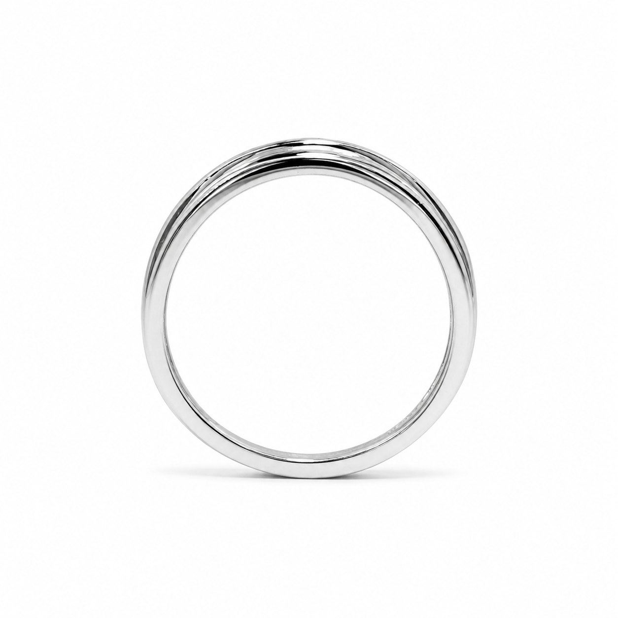 14k White Gold Natural Diamond Channel Set Band | 0.05 tcw