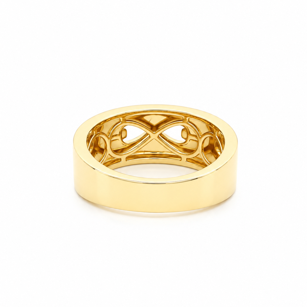 18k Gold Diamond Infinity Cigar Band
