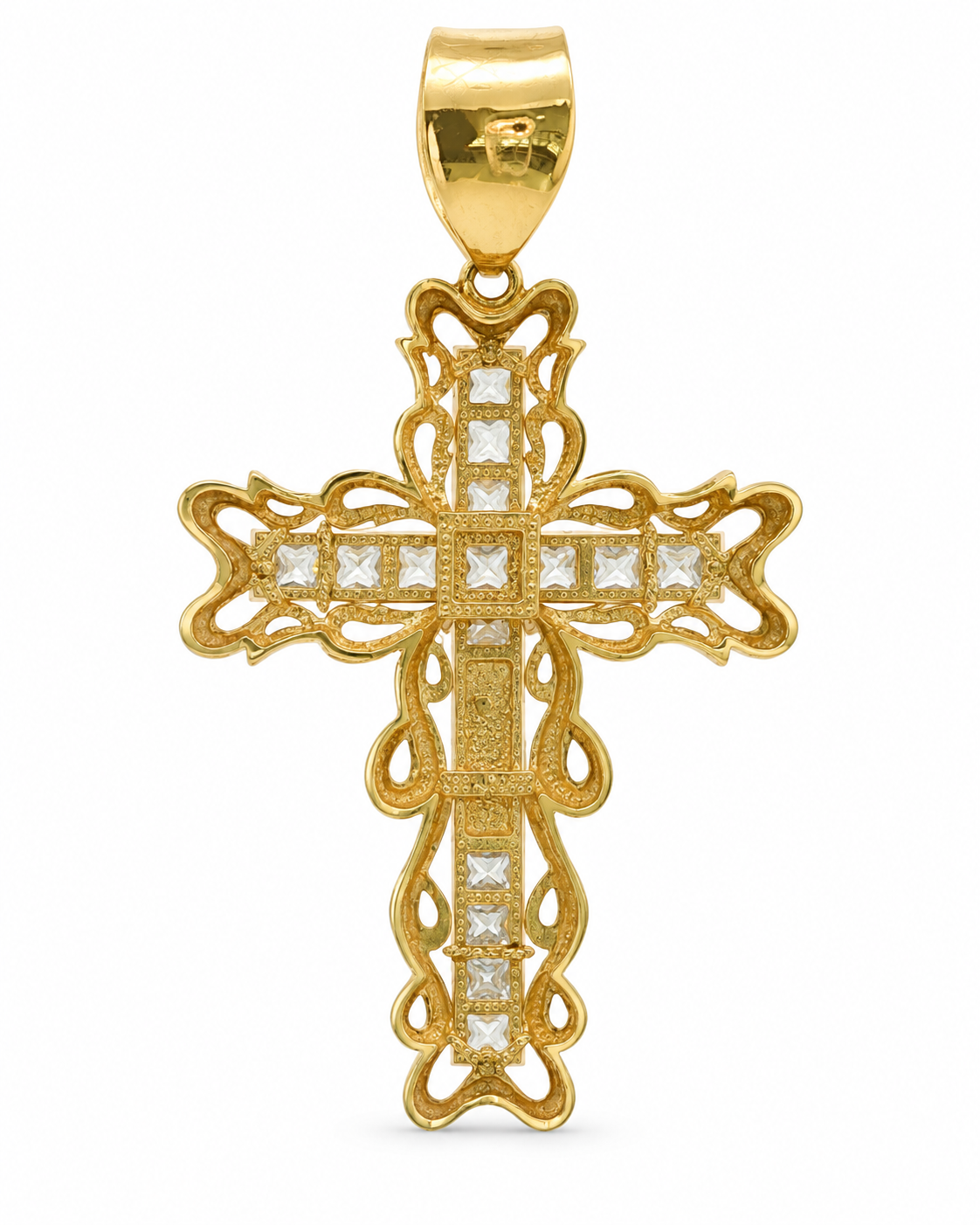 14k Two Tone Gold Large Crucifix Pendant | 18.9g