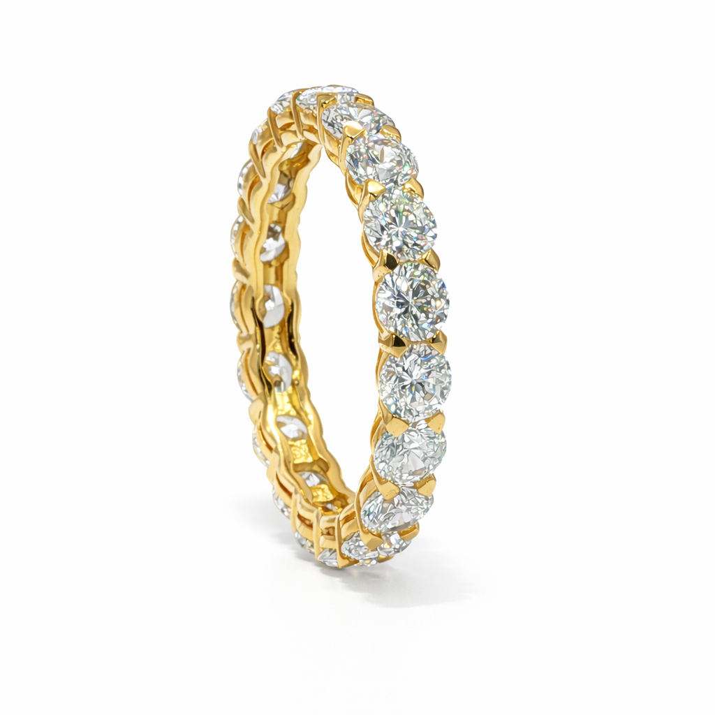 14k Yellow Gold CZ Eternity Band