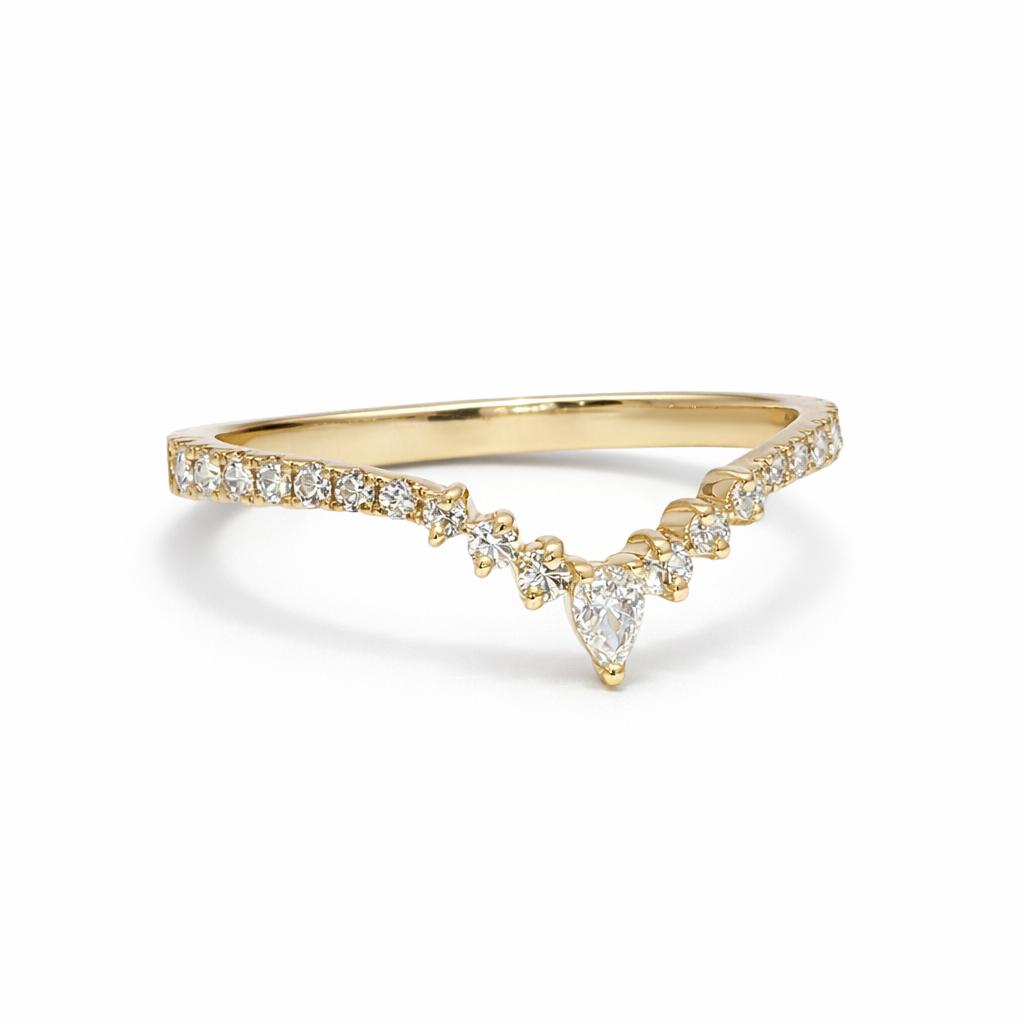 14k Gold Casey Lab Diamond Contour Band (0.28tcw)