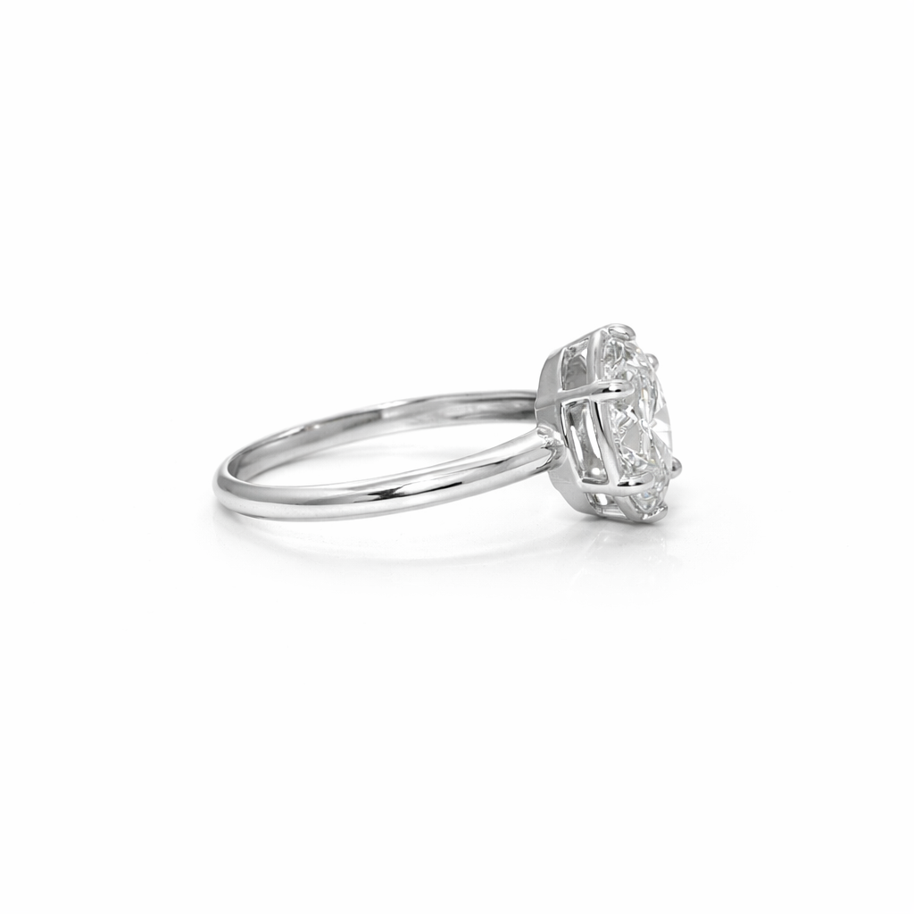 14k White Gold 2.02ct Lab Diamond Six Prong Basket Engagement Ring