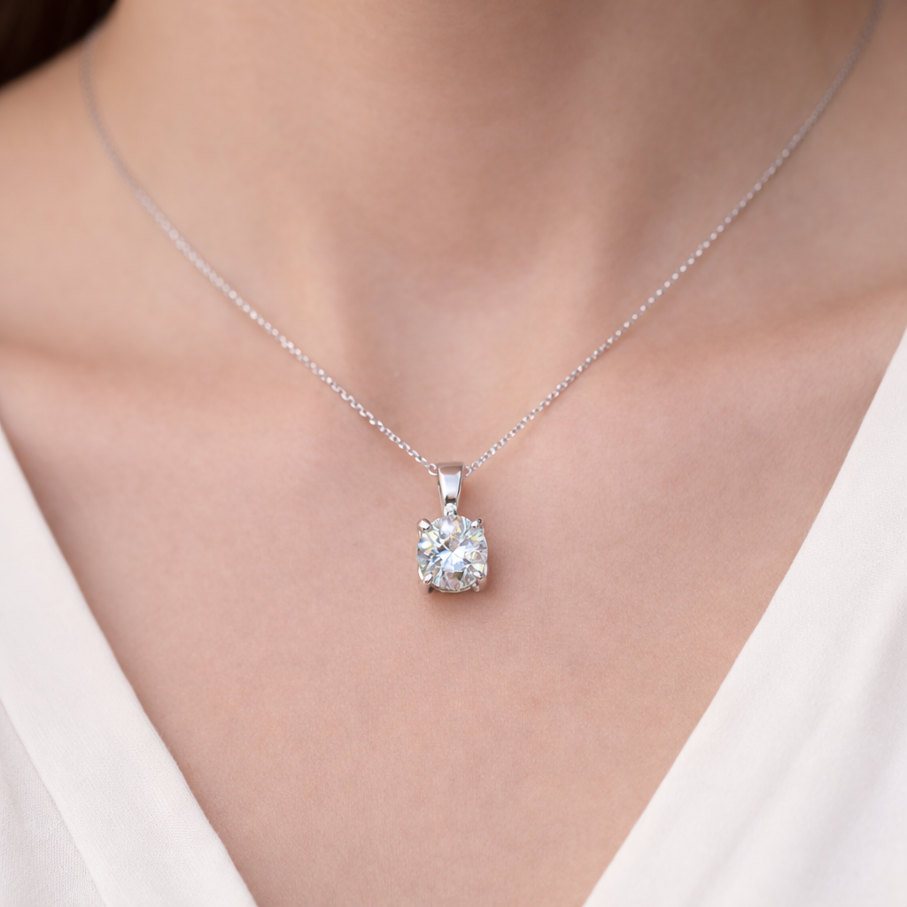 14k White Diamond Pendant (1.14 carats)