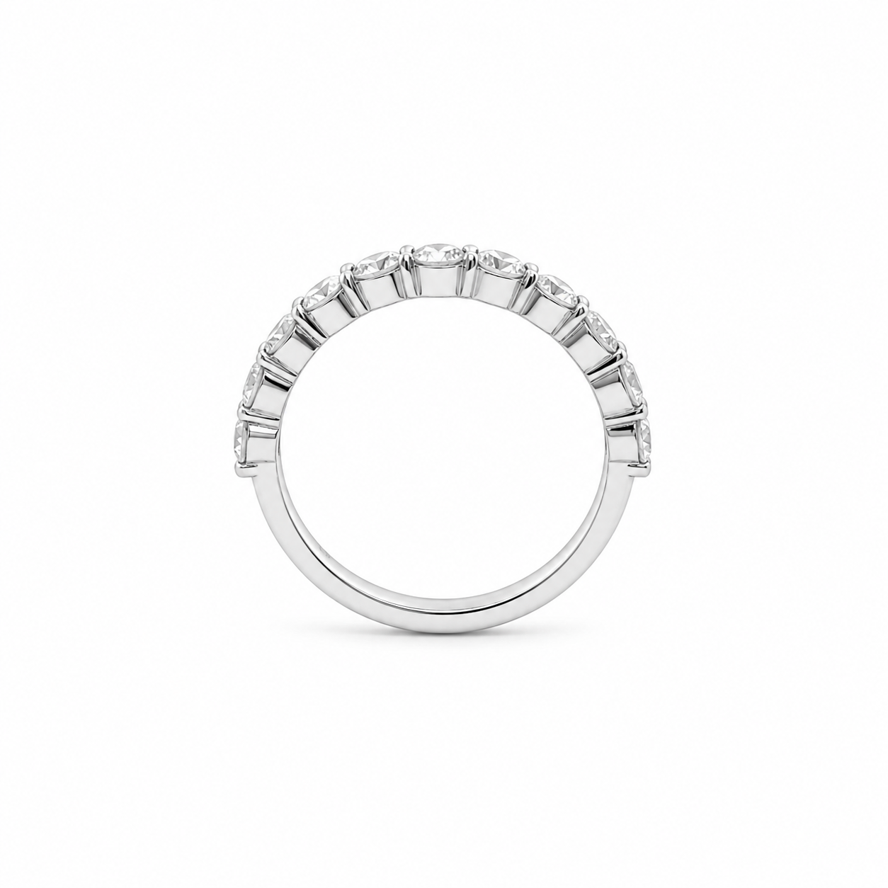 14k White Gold Lab Grown Diamond Half Eternity Band | 1.00 tcw
