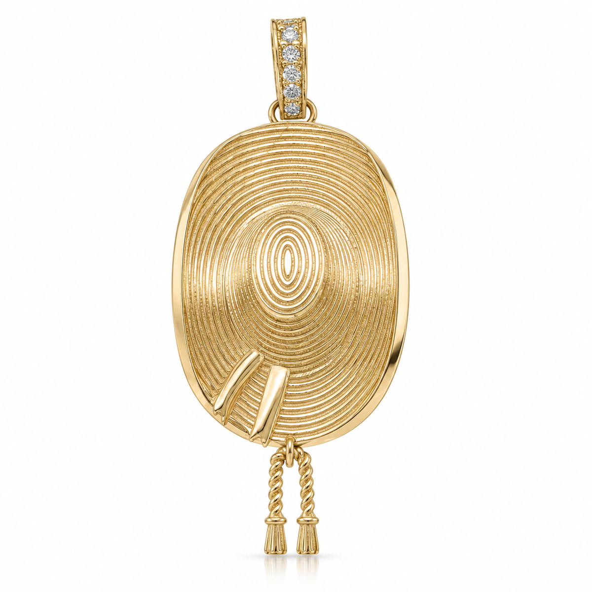 14K Gold Western Hat Pendant