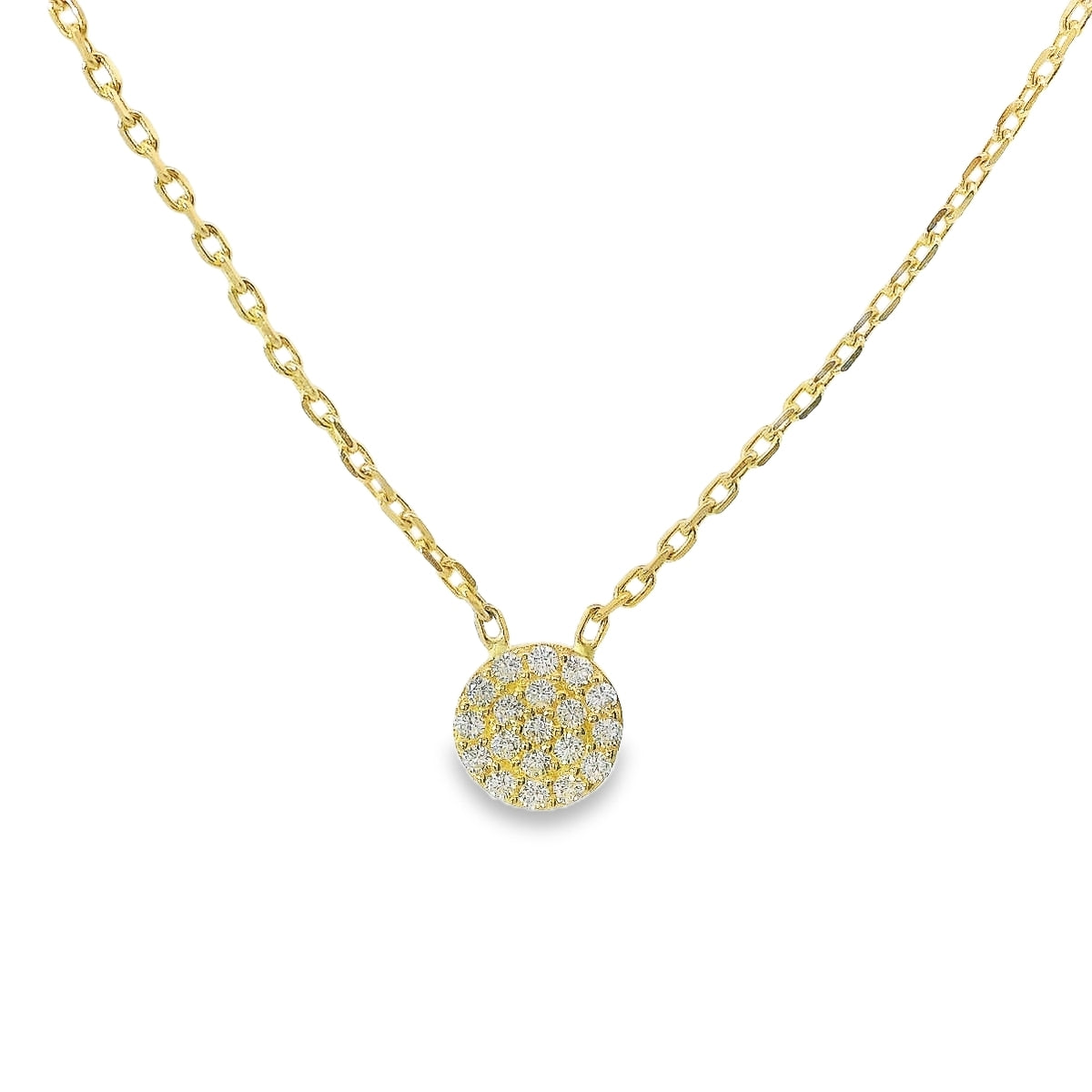 14K Yellow Gold CZ Round Necklace (1.8 grams)
