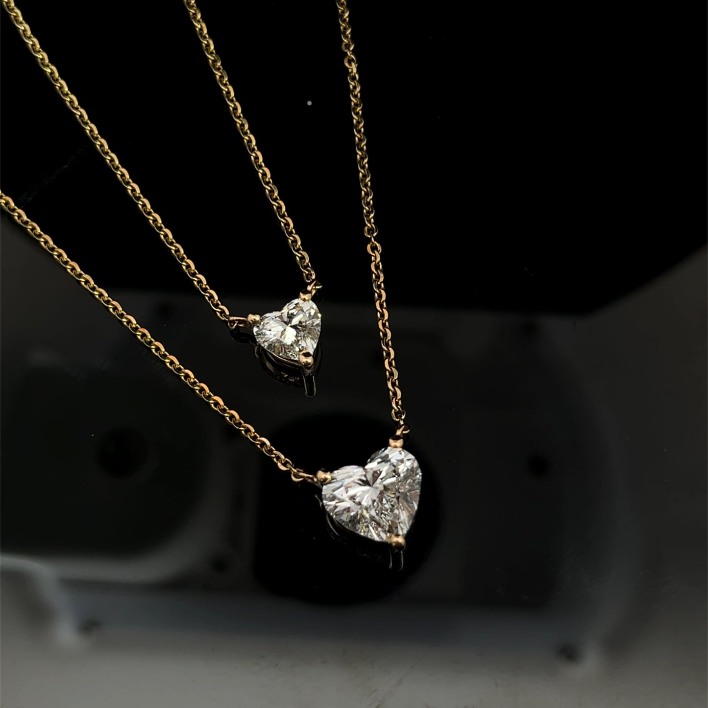 3 Carat Heart Shaped Lab Diamond Pendant - E VS1