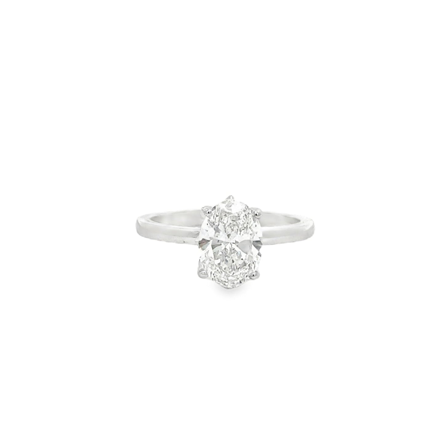 18k White Gold Tulip Setting Engagement Ring with 2.07 ct center
