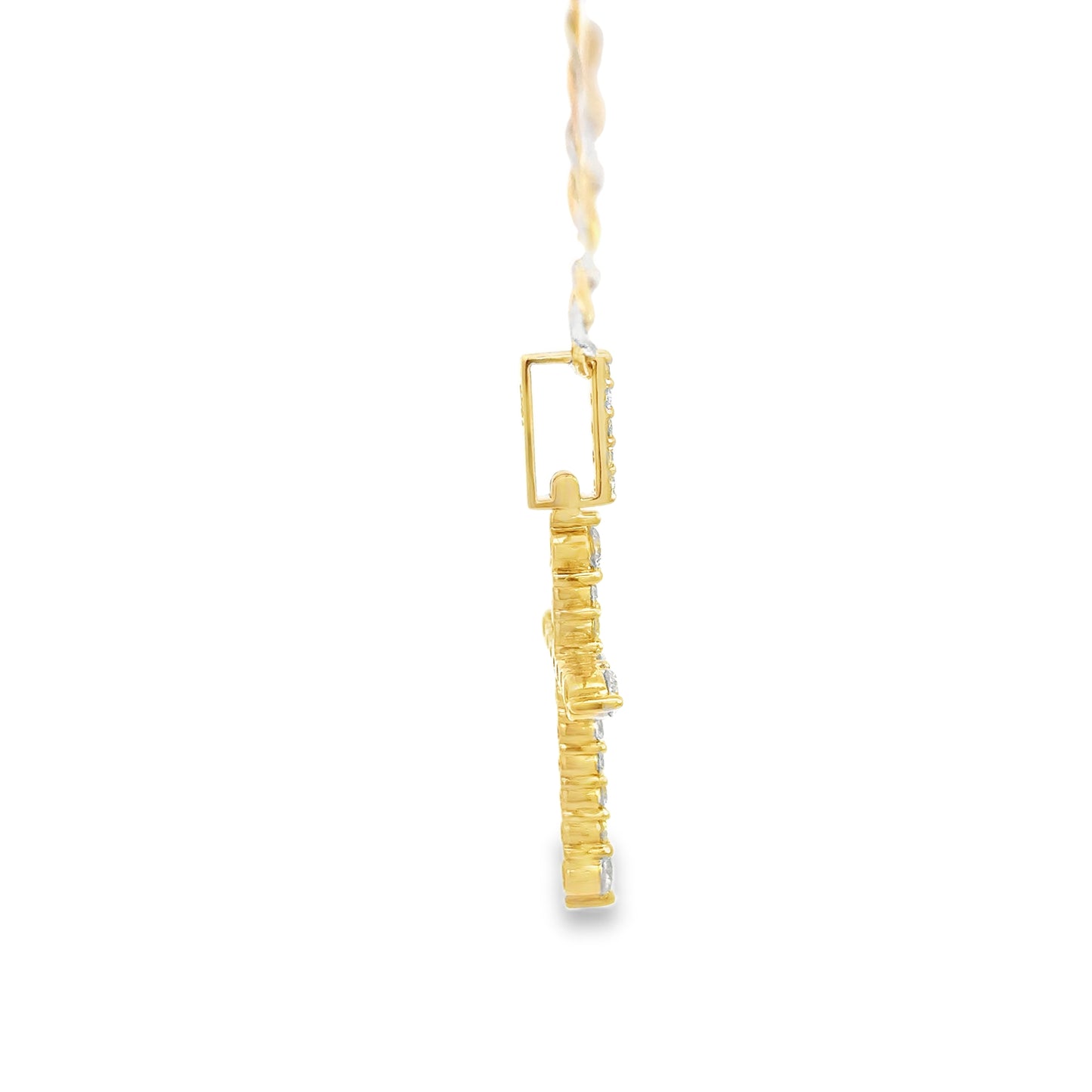 10k Yellow Gold Natural Diamond Cross Pendant (1.14 tcw)