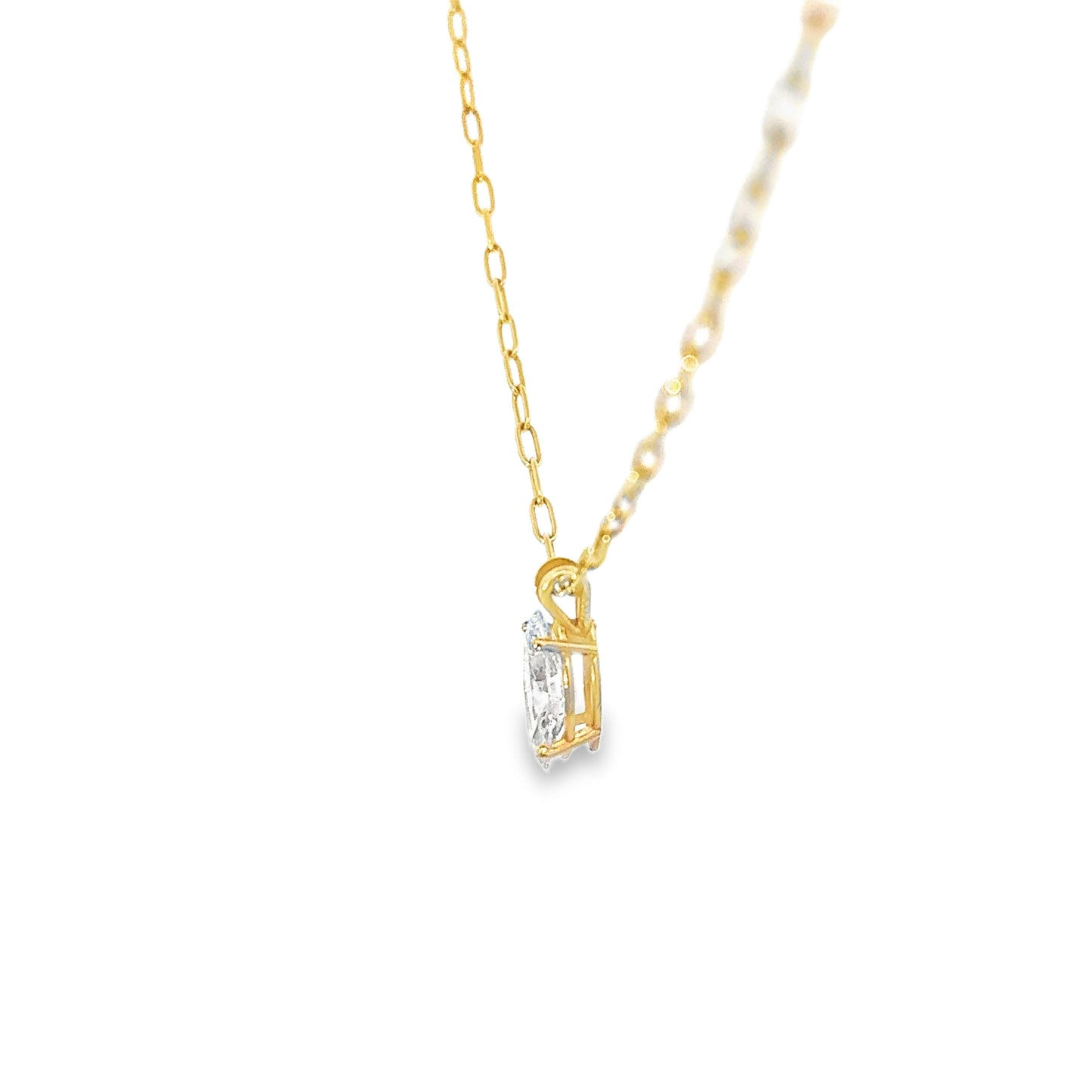 14k Gold Marquise Cut Lab Grown Diamond Solitaire Pendant (2.04 tcw)