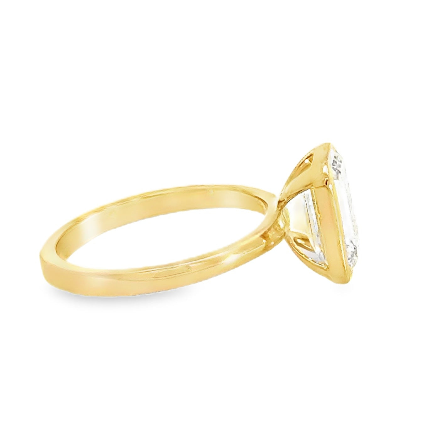 14k Gold Bezel Emerald Cut Solitaire Engagement Ring (2 tcw)