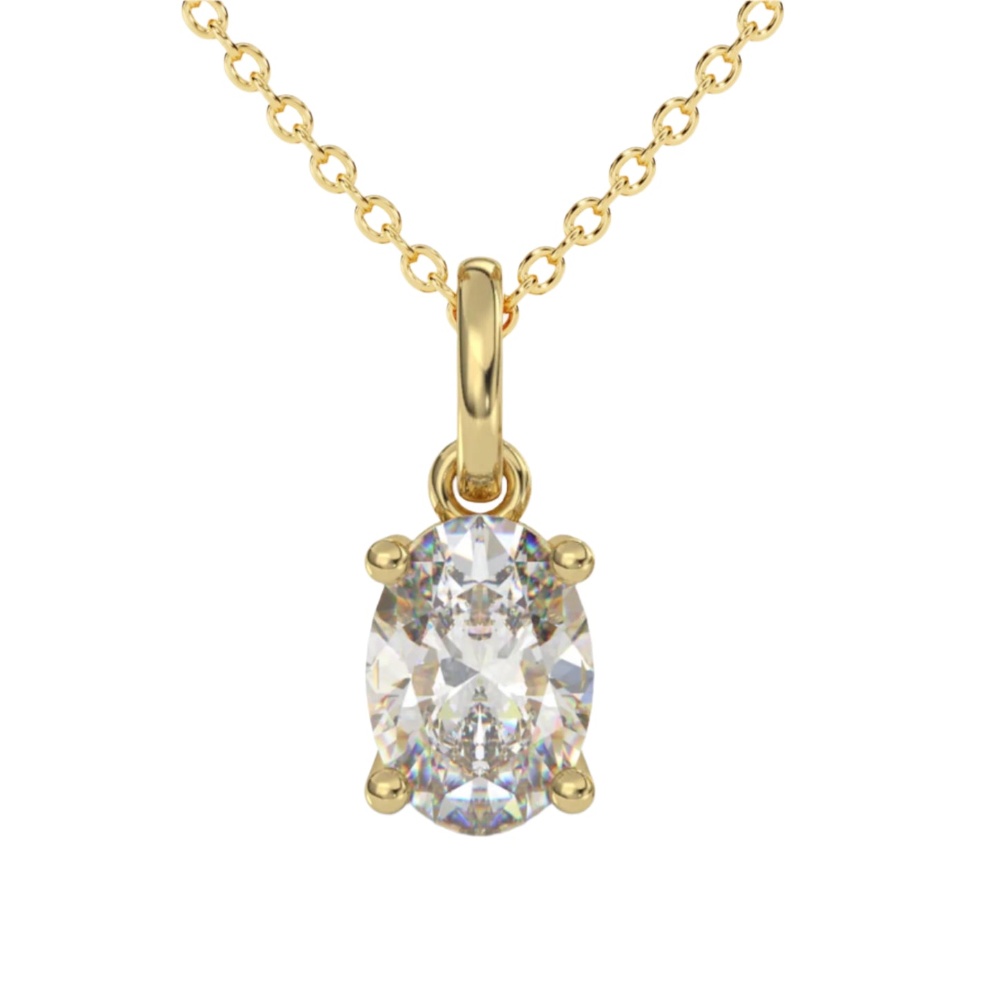 4.5ct Oval Moissanite Solitaire Necklace in Gold Plated Sterling Silver