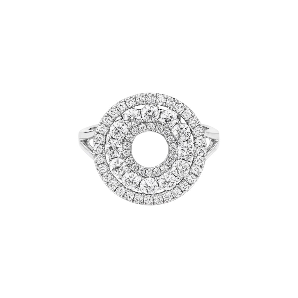 Natural Diamond Circle Ring in 14k White Gold, 1.05 t.c.w. Sz. 7