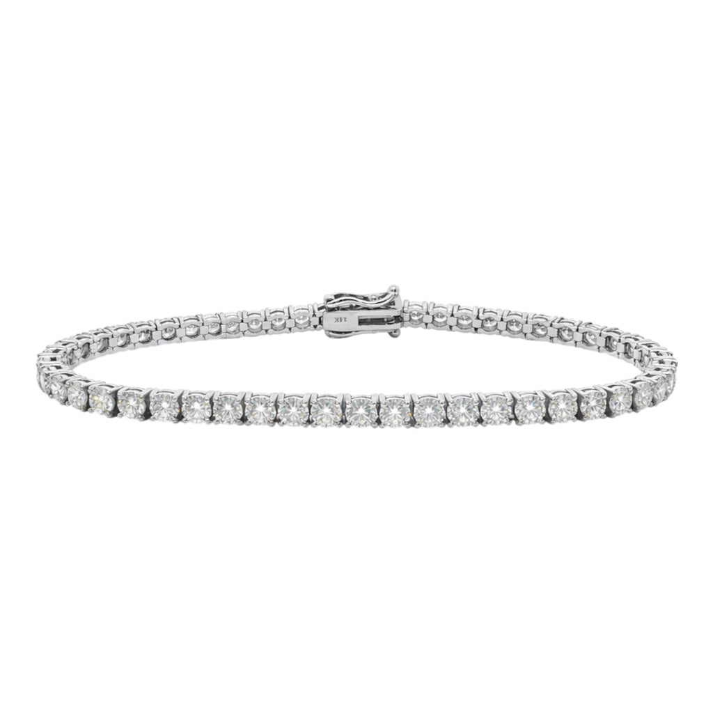 14k White Gold Tennis Bracelet w/ Lab Grown Diamonds - 6.11 tcw | 7"