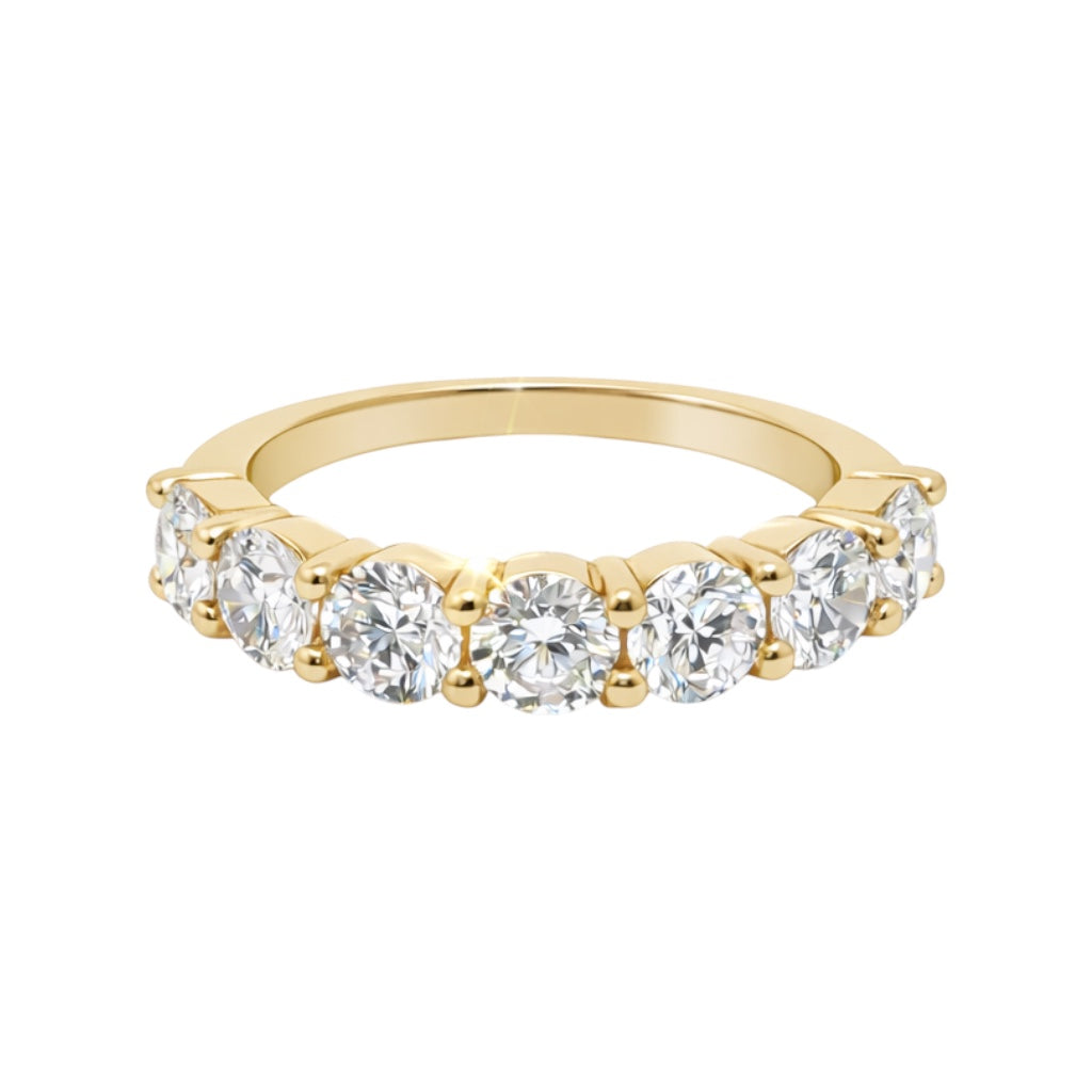 14k Gold 7 Stone Band - Round Lab Grown Diamonds (2.24 tcw)