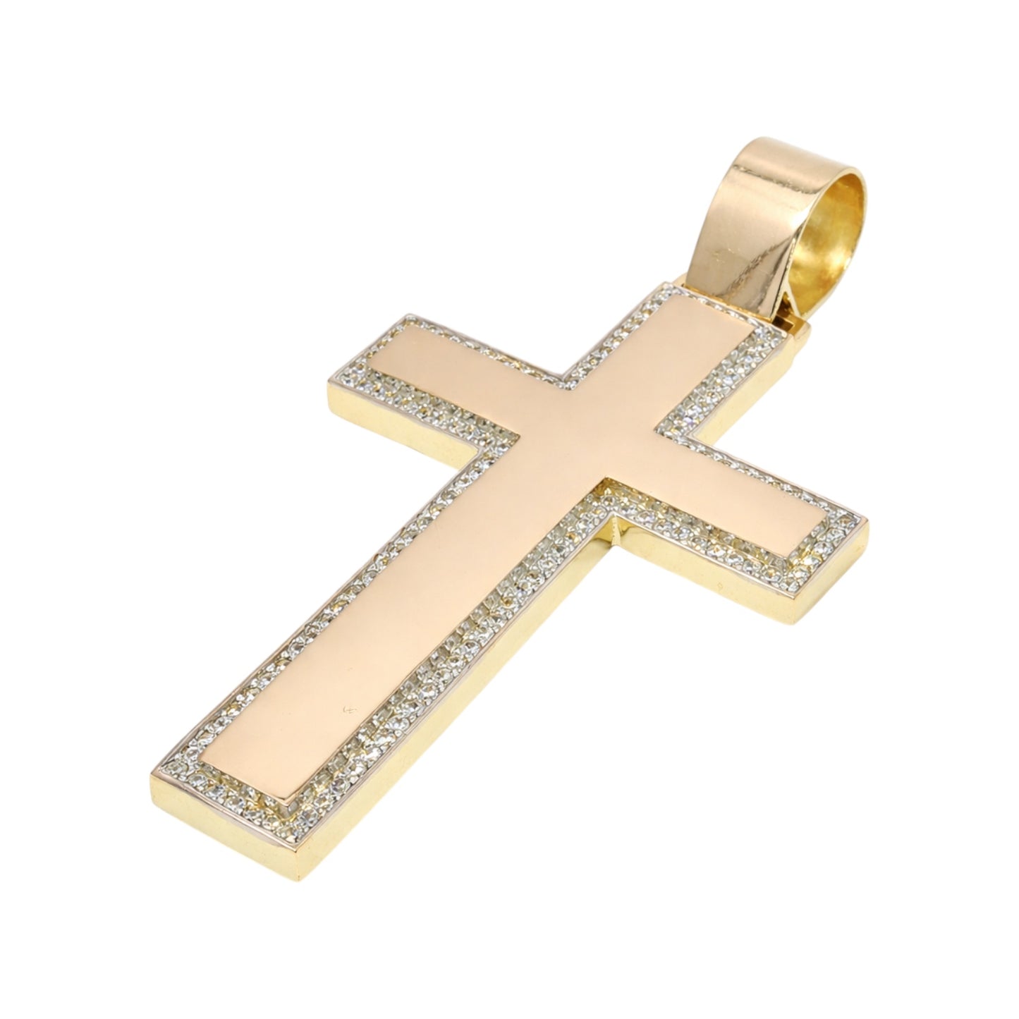 14k Yellow Gold Cross with CZ