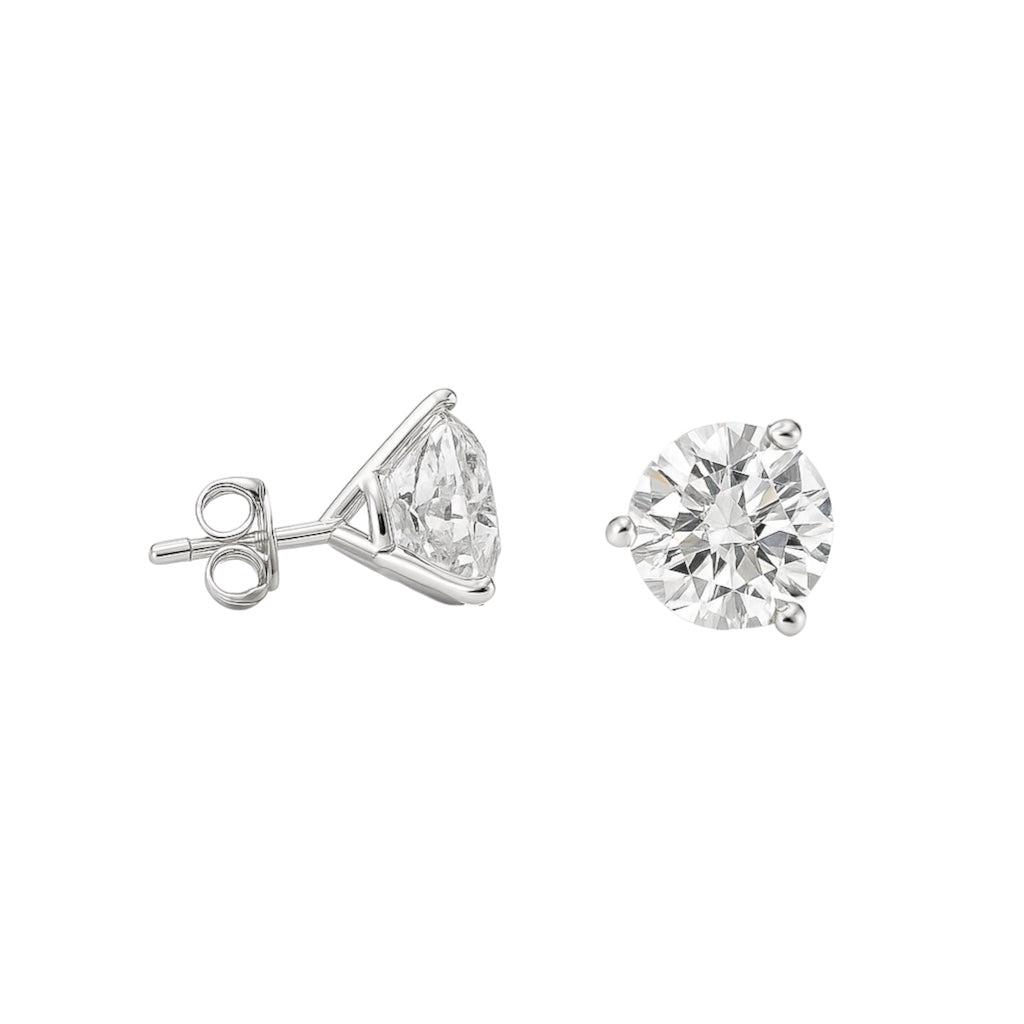 14k White Gold Martini Studs w/ Lab Grown Diamond (4.20 tcw)