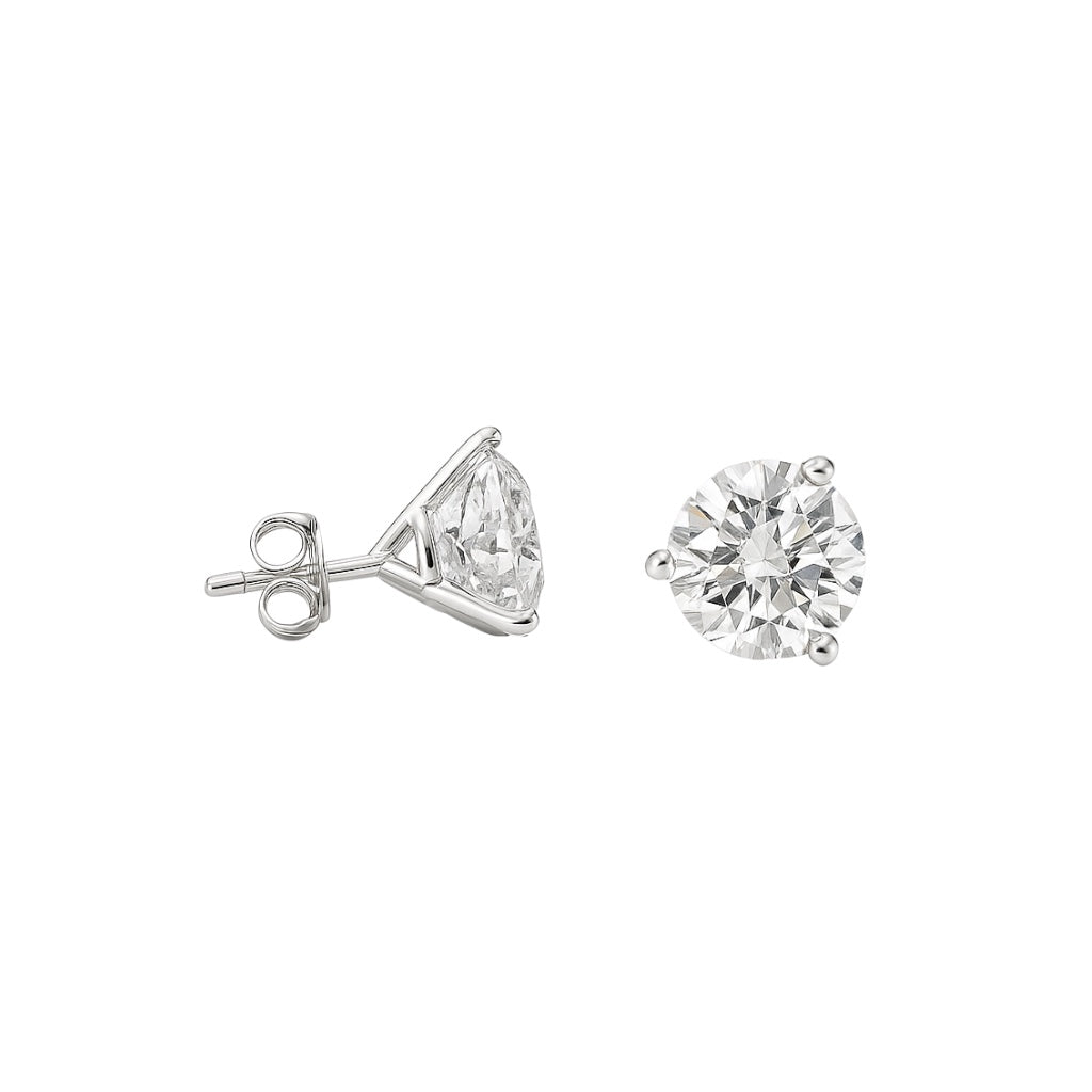 14k White Gold Martini Studs w/ Lab Grown Diamond (3.17 tcw)