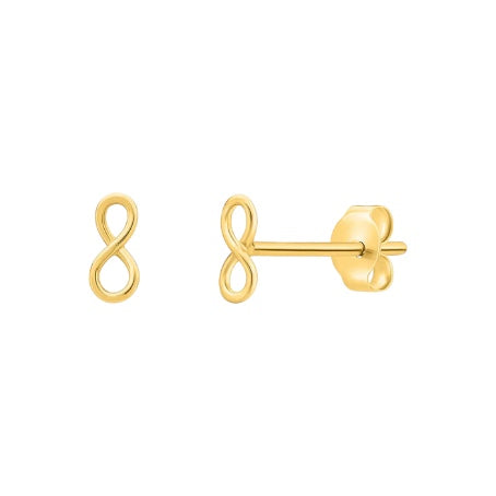 14k Yellow Gold Infinity Studs