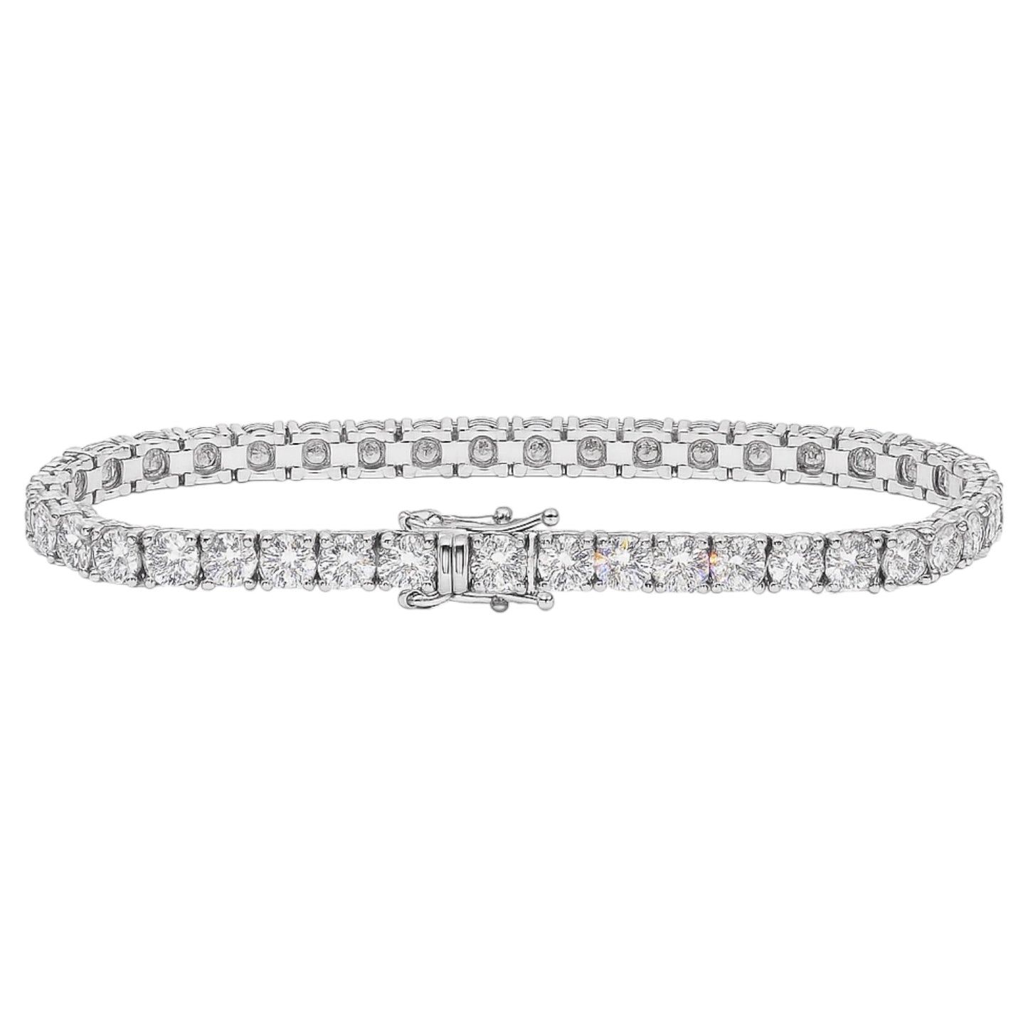 14k White Gold Tennis Bracelet w/ Lab Grown Diamonds - 9.87 tcw | 7"