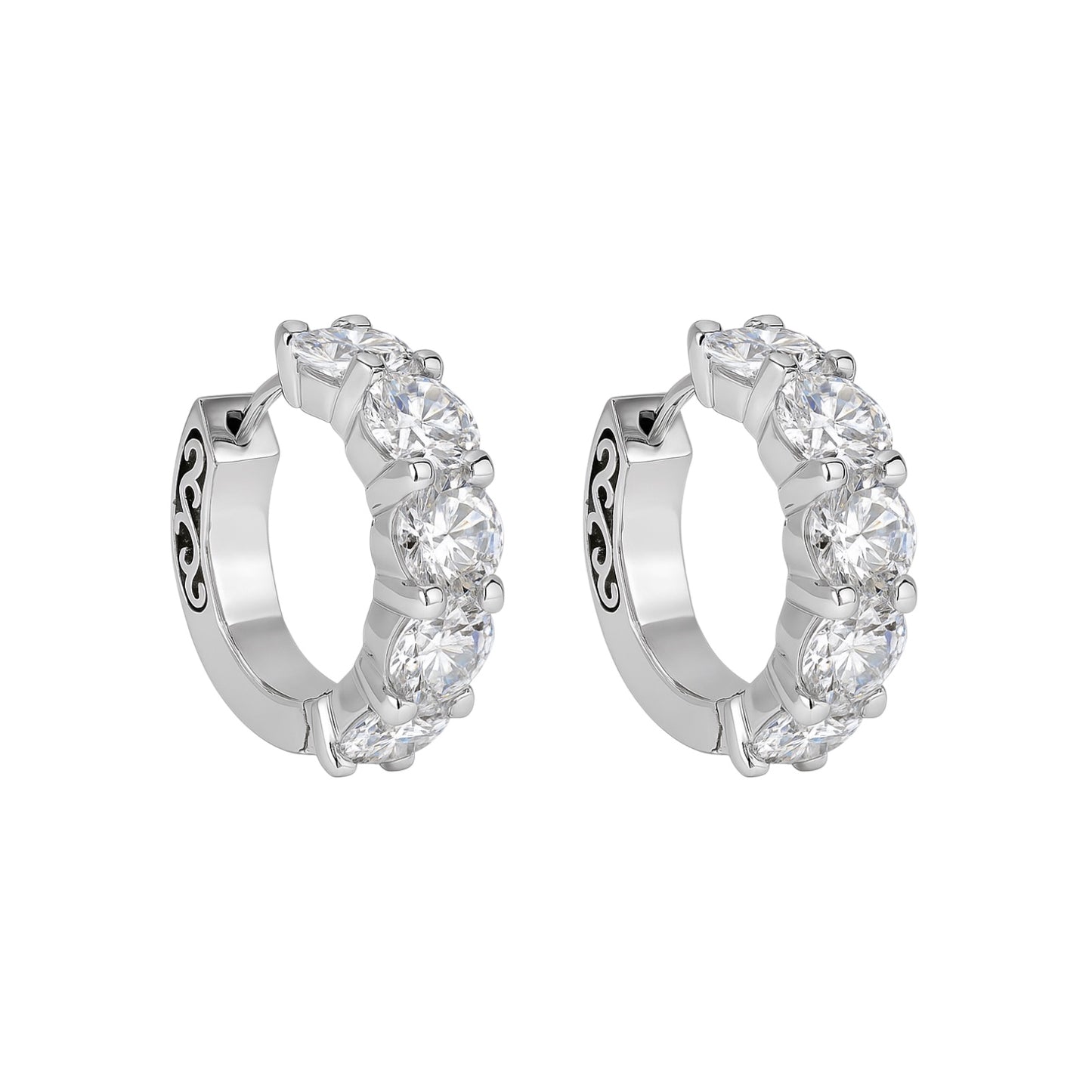 14k White Gold Lab Diamond Hoops| 3.00 tcw