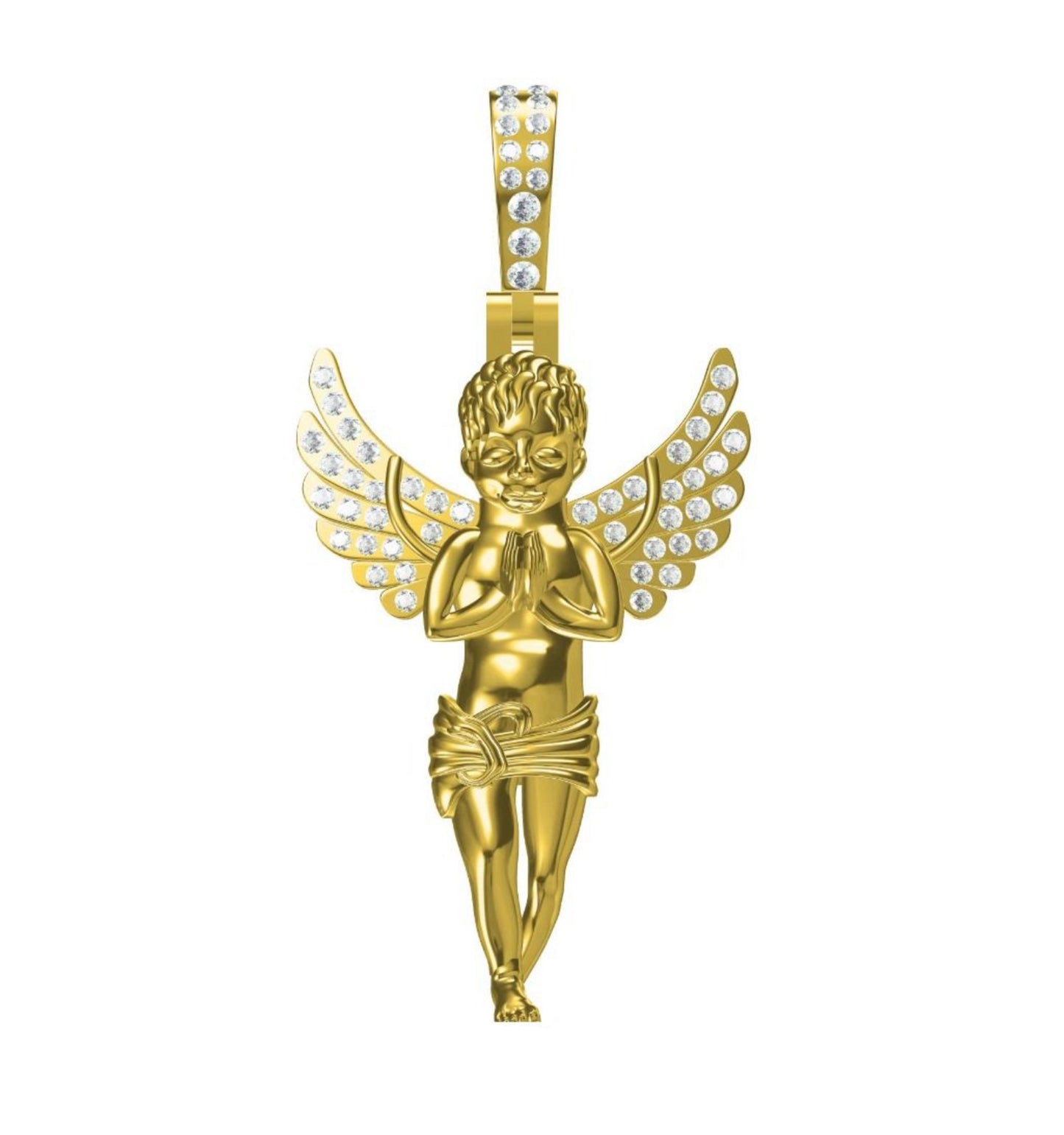 Gold and Diamonds Petite Angel Pendant