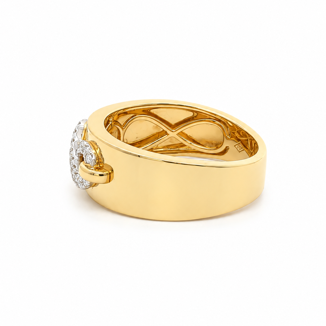 18k Gold Diamond Infinity Cigar Band