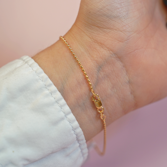 14k Yellow Gold Rice Bead Bracelet (150g) - 8"