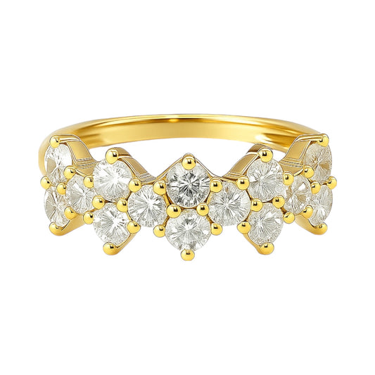 14k Yellow Gold and Staggered Lab Grown Diamond Band (1.02 tcw)