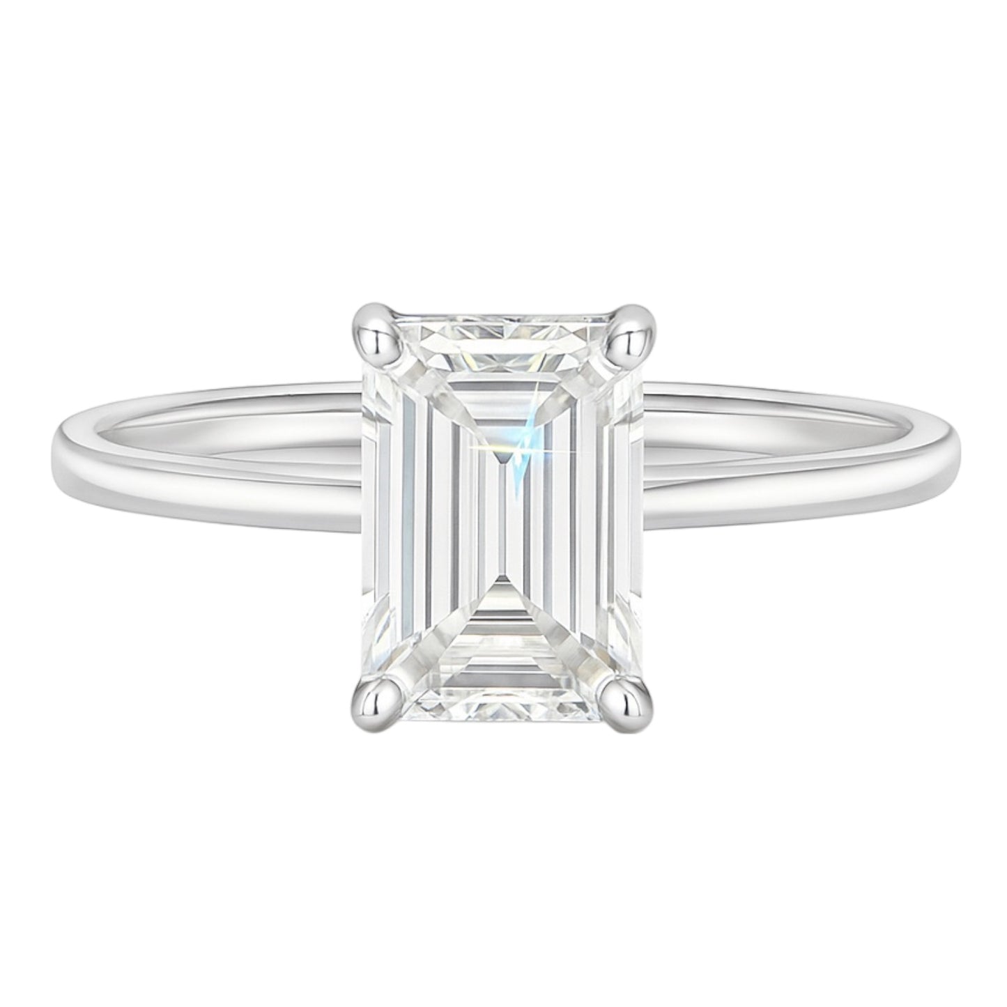14k White Gold and Lab Grown Emerald Engagement Ring (1.59 tcw)