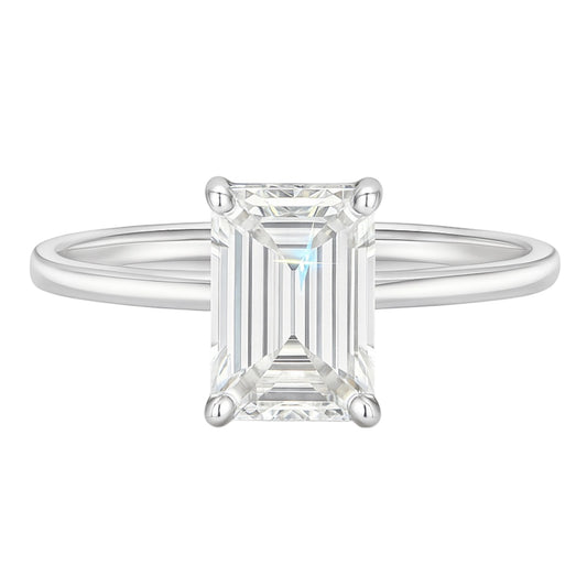 14k White Gold and Lab Grown Emerald Engagement Ring (1.59 tcw)