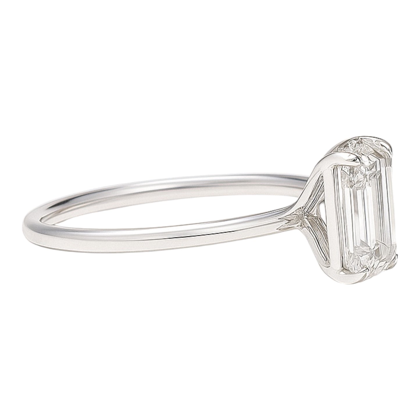 14k White Gold and Lab Grown Emerald Engagement Ring (1.59 tcw)