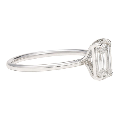 14k White Gold and Lab Grown Emerald Engagement Ring (1.59 tcw)