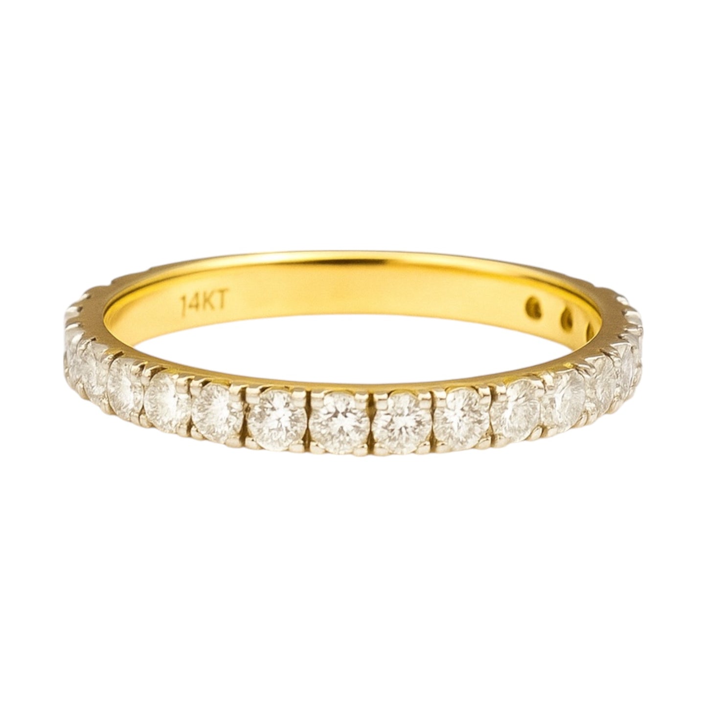 14k Yellow Gold Lab-Grown Diamond 3/4 Eternity Band – 0.75 tcw | 2.25mm