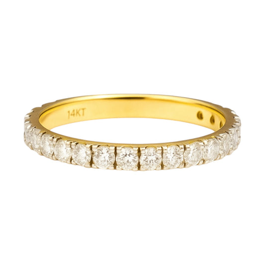 14k Yellow Gold Lab-Grown Diamond 3/4 Eternity Band – 0.75 tcw | 2.25mm