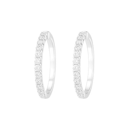 Lumine Inside-Out Lab Diamond Hoops – 1" | 2.5tcw | 14k White Gold
