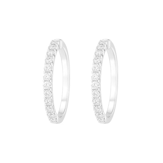 Lumine Inside-Out Lab Diamond Hoops – 1" | 2.5tcw | 14k White Gold