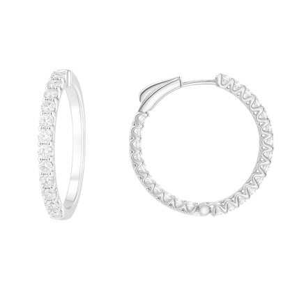 Lumine Inside-Out Lab Diamond Hoops – 1" | 2.5tcw | 14k White Gold