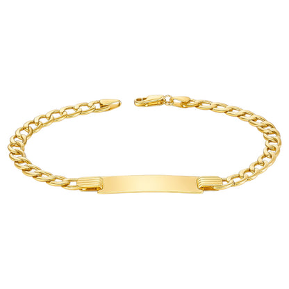 14k Curb Cuban Link ID Bracelet - 7.5"